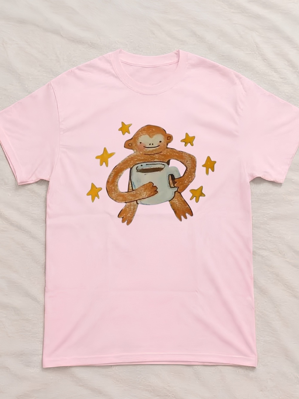 Monkeys Drinking Coffee T-Shirt, Cute Monkeys Tee